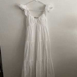 Abercrombie Ruffle Flutter Sleeve Sheer Maxi Dress XSP